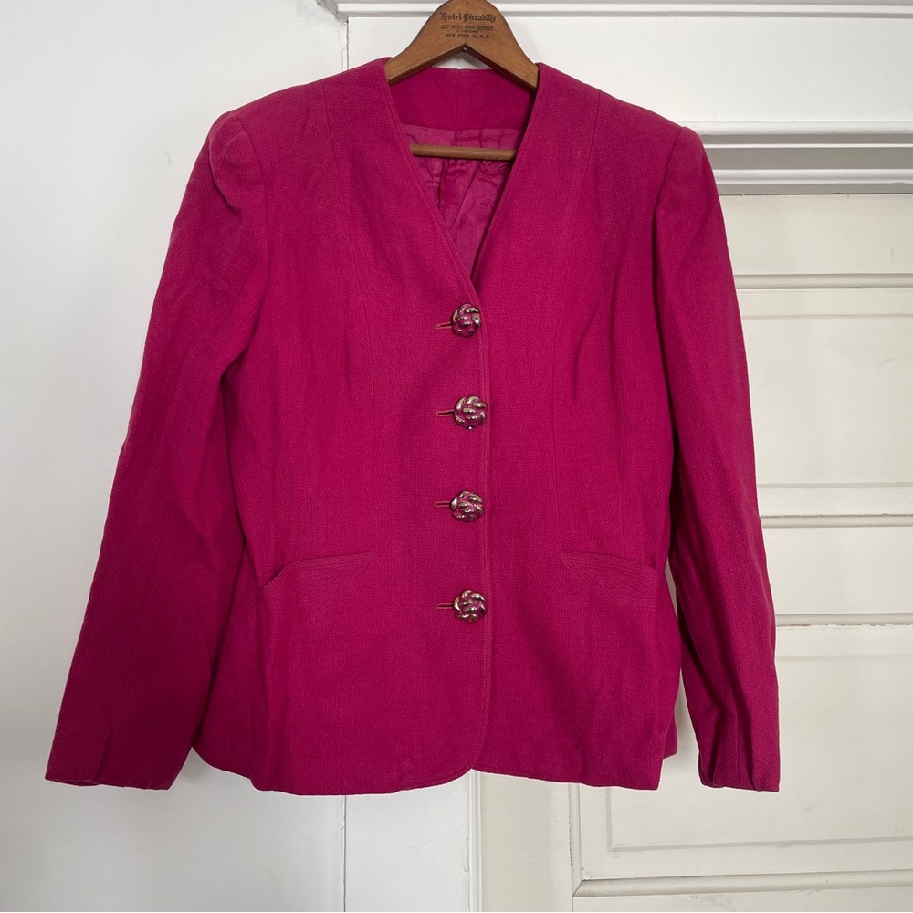 Vintage 1940s Fuchsia Wool Jacket